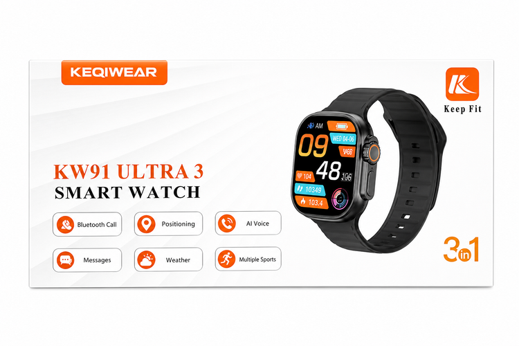 ساعت هوشمند keqiwear مدل Kw 91 ultra3