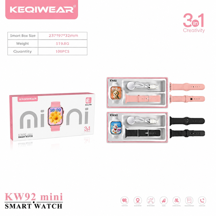 ساعت هوشمند keqiwear مدل Kw ۹2 mini