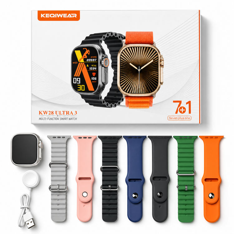 ساعت هوشمند keqiwear مدل kw 28 ultra3